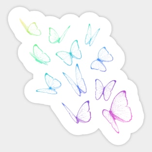 Pastel Rainbow Butterflies Sticker